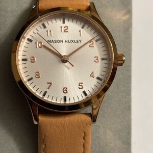 Tan and Gold Watch with Leather Strap
